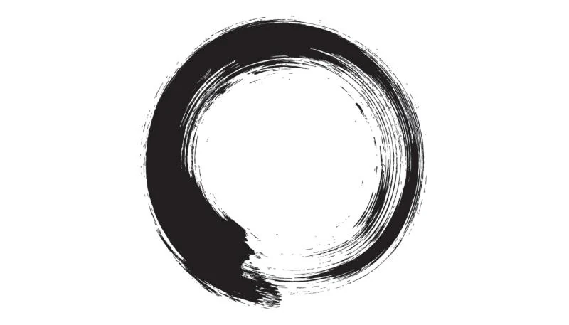 An ensō, a circle drawn in a single brushstroke.